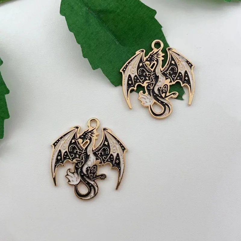 10pcs Crow Bird Charm for Jewelry Making Enamel Earring Pendant Necklace Bracelet Accessories Diy Craft Supplies Alloy Metal