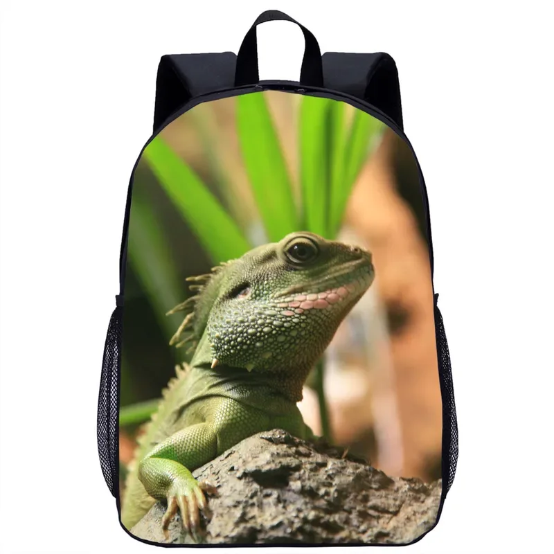 

Lizard Backpack School Backpack Kids Cool Reptile Animal 3D Print Travel Laptop Bag 16” School Bags Gift for Girls Boys Children