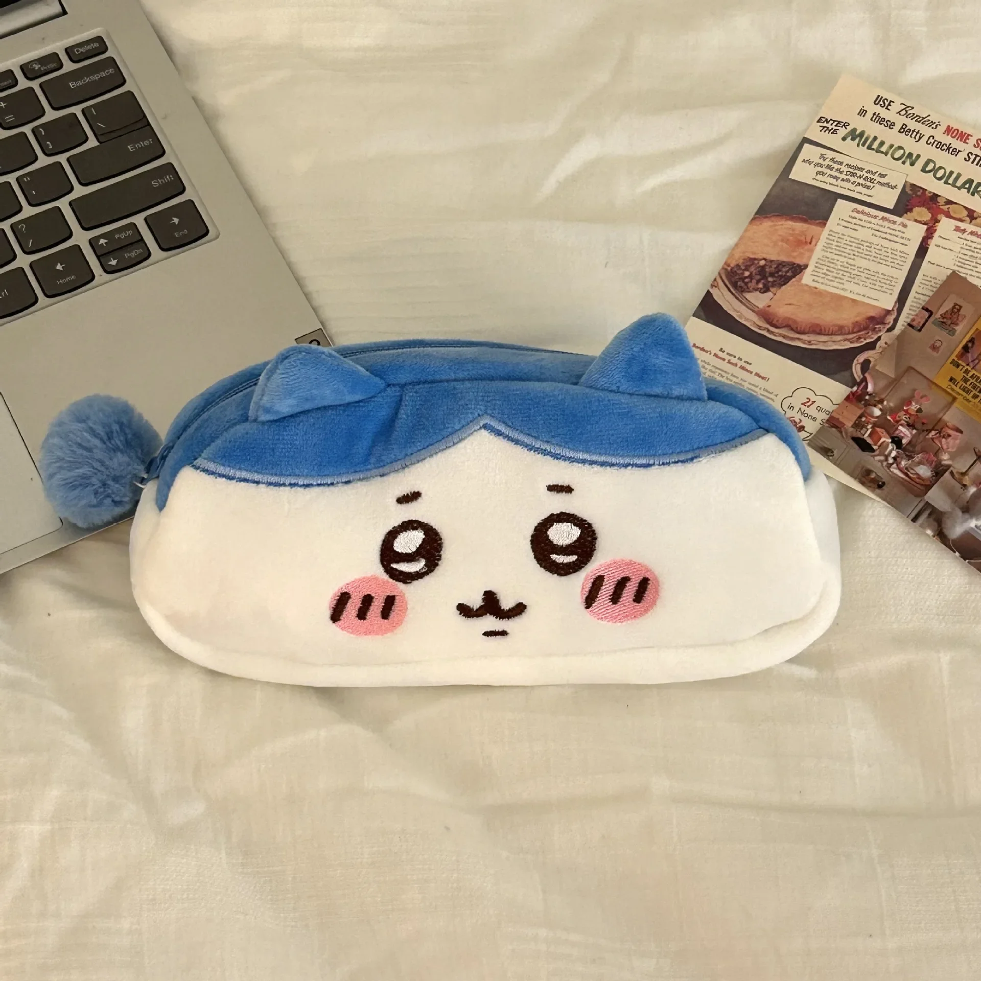 Kawaii Jiyi Plüsch-Federmäppchen Hachiware Usagi Federmäppchen Japanisches Niedliches Plüsch-Schreibwaren-Etui Große Kapazität Schüler-Schreibwarenbox