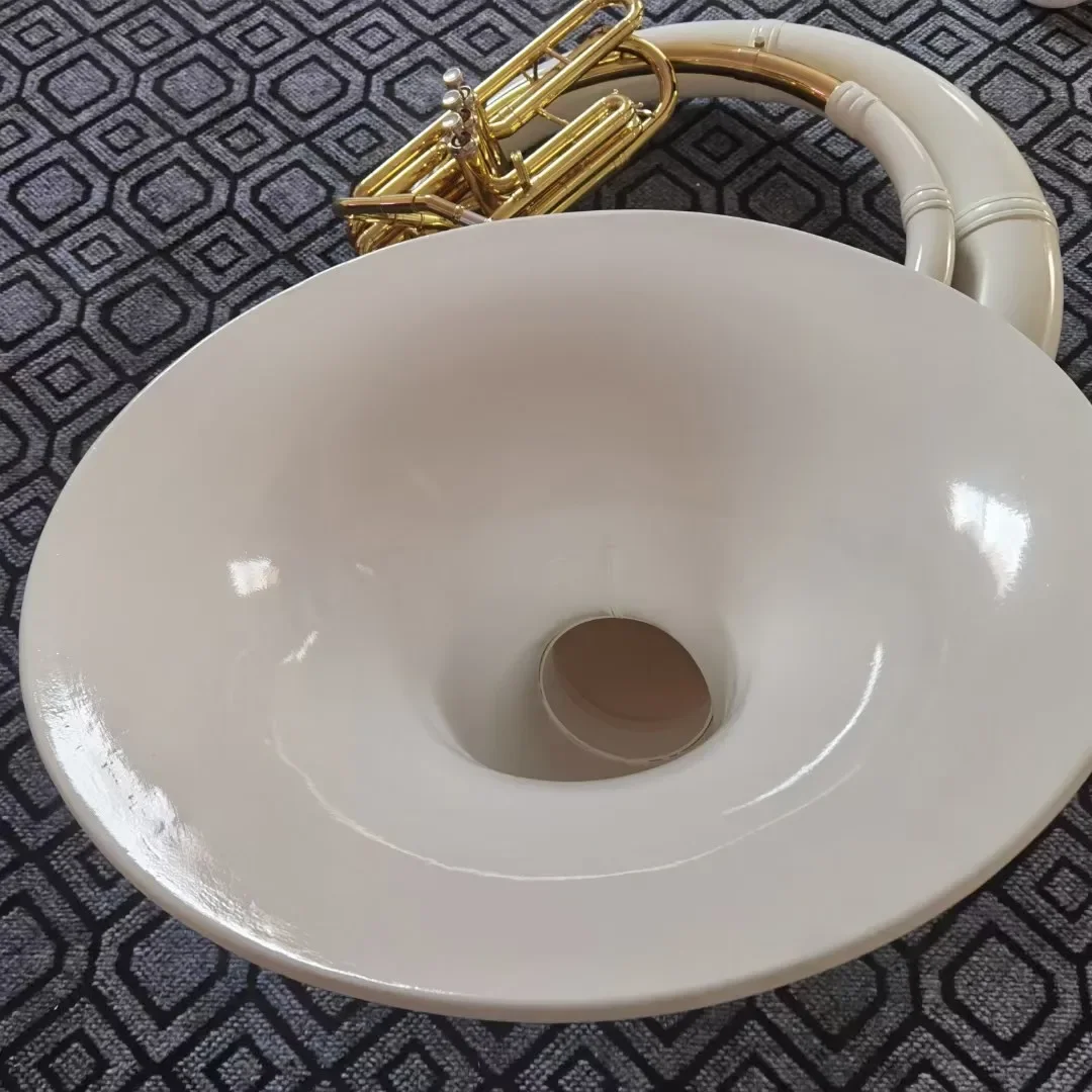 goedkope lak trompetaccessoire goud professioneel koperinstrument geel lichaamsgedeelte van sousaphone-kleppen