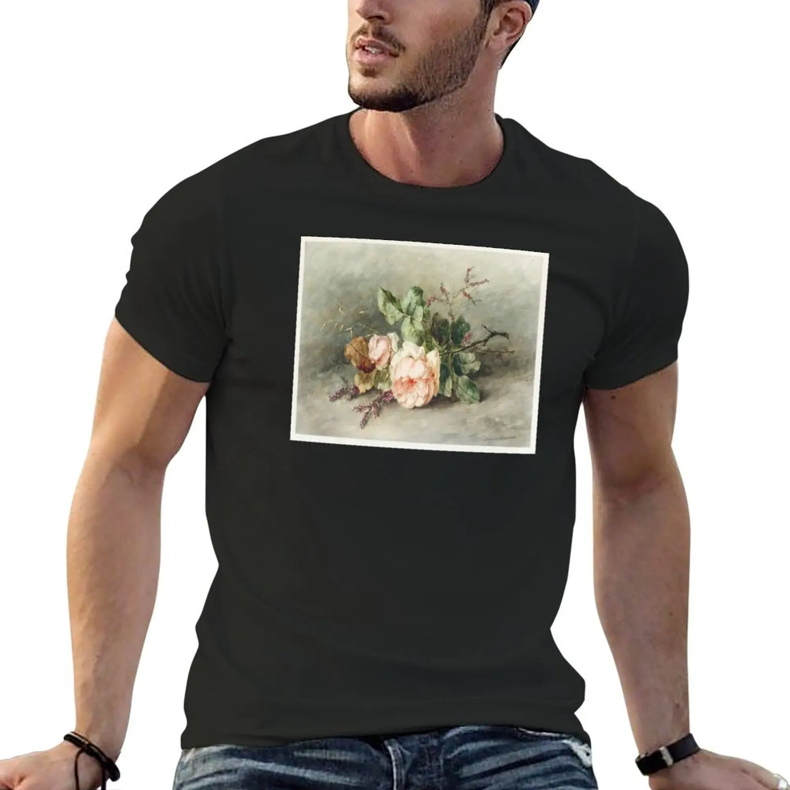 Rozen by Margaretha Roosenboom (1853 –1896) T-Shirt anime figures vintage t shirts boys animal print outfits for men