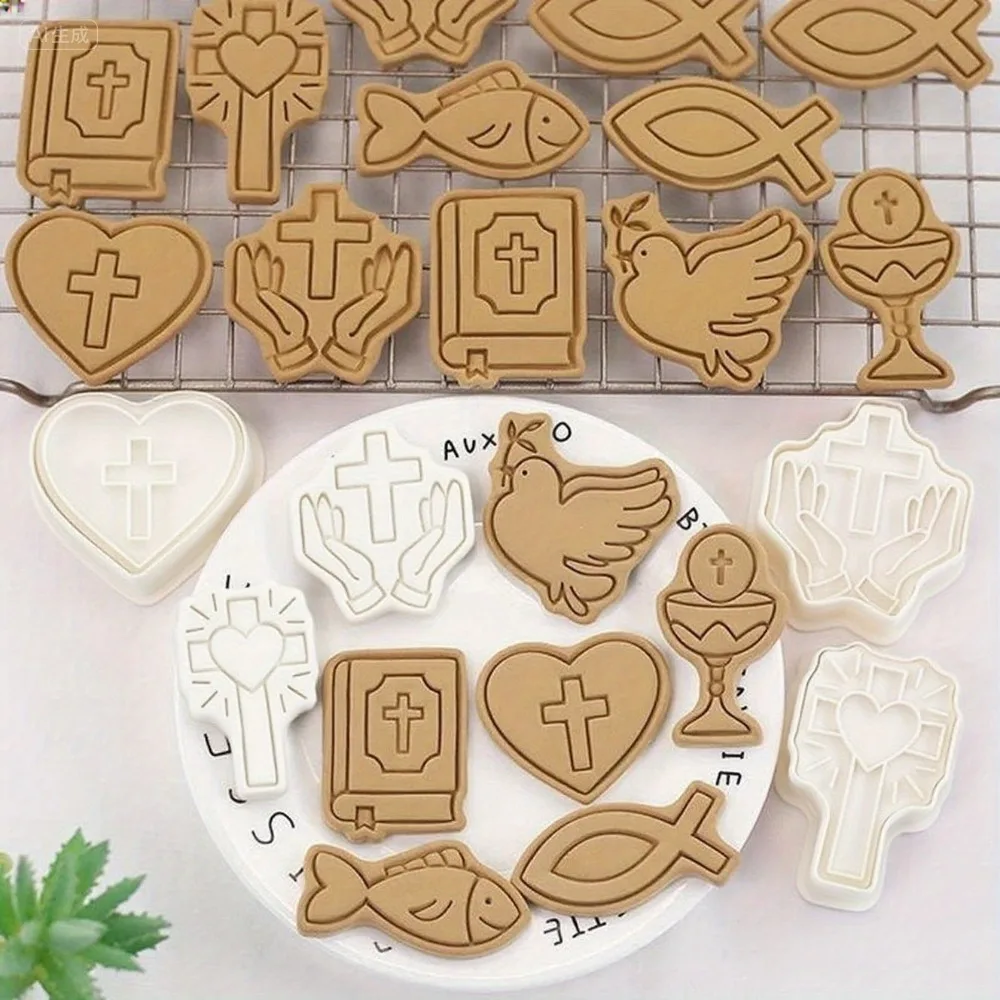 8Pcs Cute Bear Santa/reindeer Easter Bunny Chick Dinosaur Cutter Biscuit Baking Mold Halloween Animals Baking Cookie Tool Party - view 3