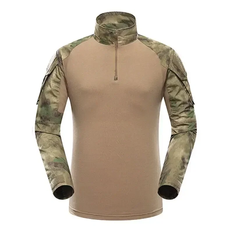 T-shirt de randonnée pour hommes, vêtements de chasse et de randonnée à manches longues de style militaire CamSolomon, vêtements de sport respirants pour hommes