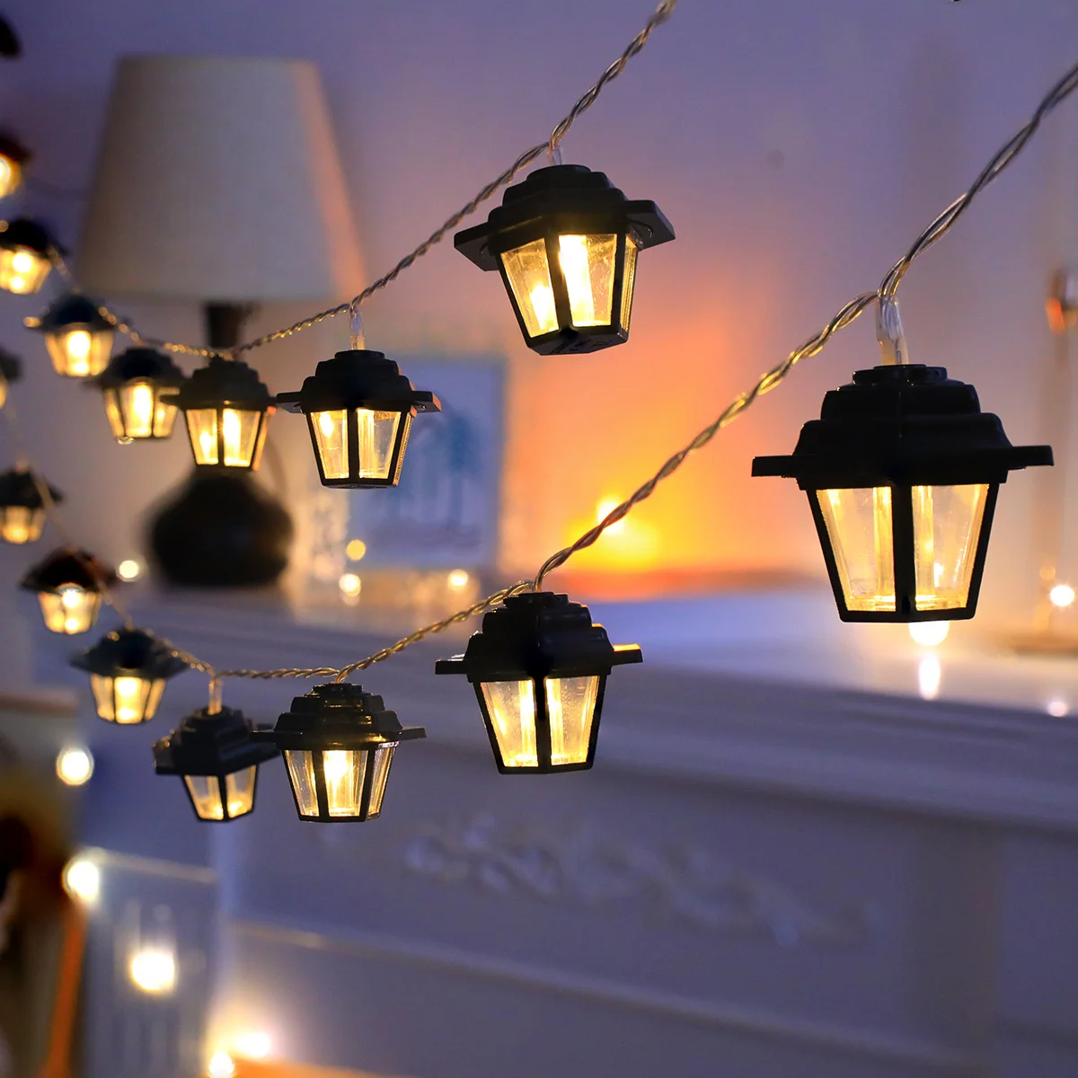 LED Retro Palace String Lights, 10/20 LEDs Battery‑Powered (Batteries Not Included), Perfect for Ramadan, Weddings