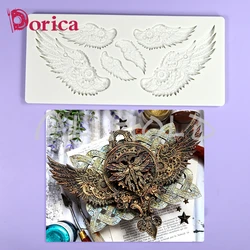 Mechanical Wings Relief Design Silicone Mold Fudge Chocolate Fondant Cake Bakeware Mould Resin Clay Model Home Decorating Tools