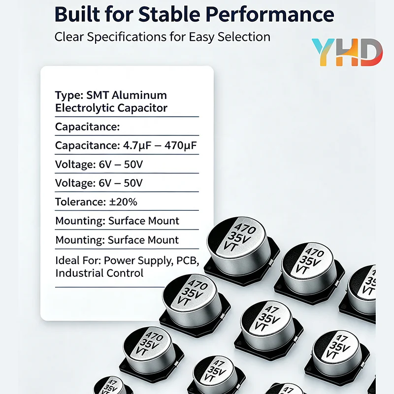 20PCS SMD 5*5.4 Size 50V 35V 25V 16V 10V 6.3V 4.7UF 10UF 22UF 33UF 47UF 100UF Aluminum Electrolytic Capacitor