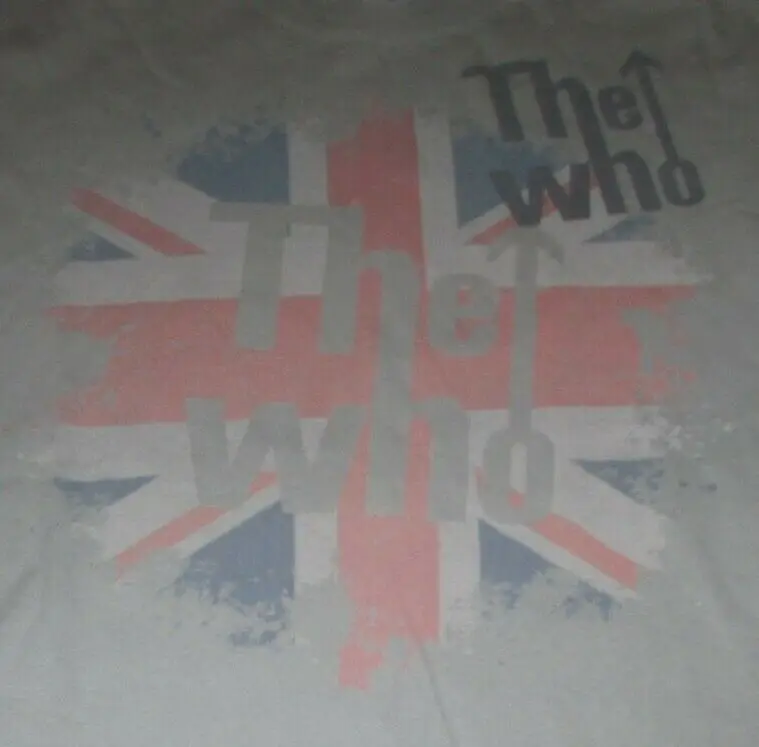 Retro The WHO British Flag LG T Shirt GRAY PETE TOWNSHEND ROGER DALTREY