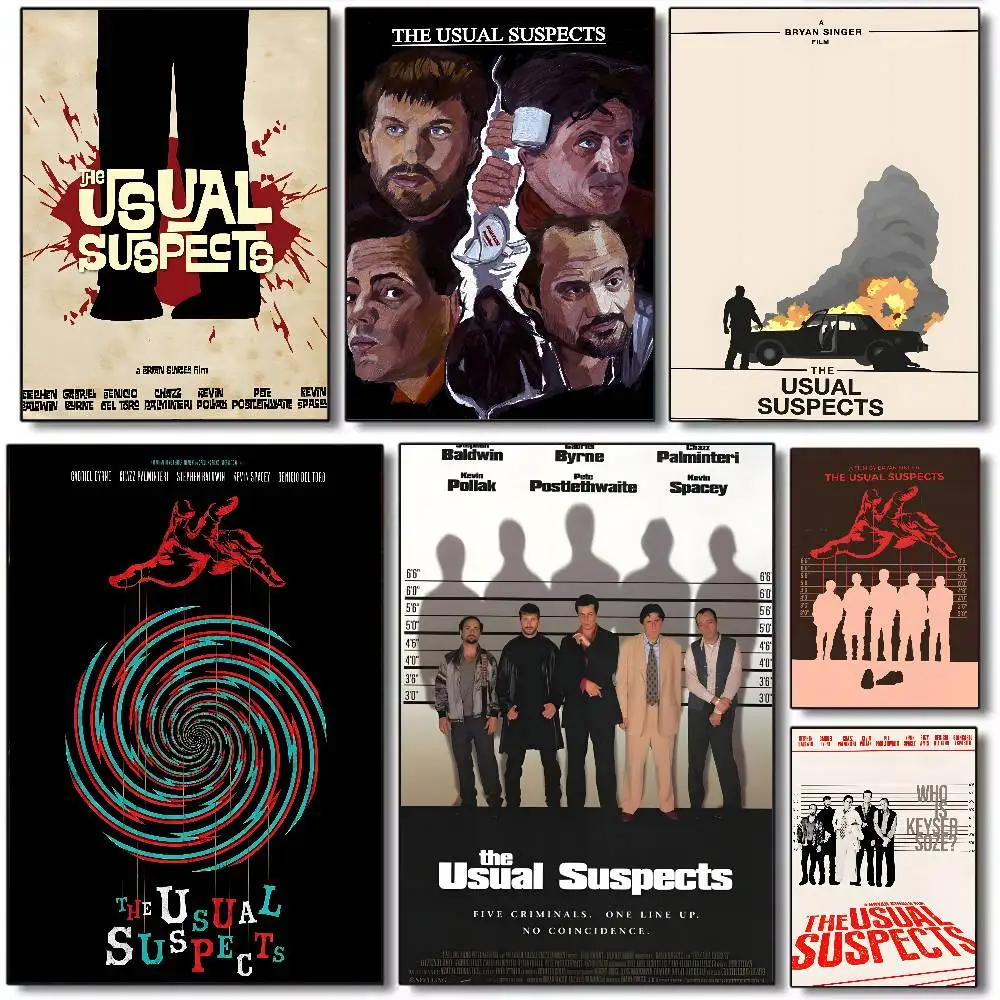 1995s Movie The Usual Suspects Poster Art canvas HD aesthetic Printing Paper Wall Art for Living Room Bar fashion Home Decor
