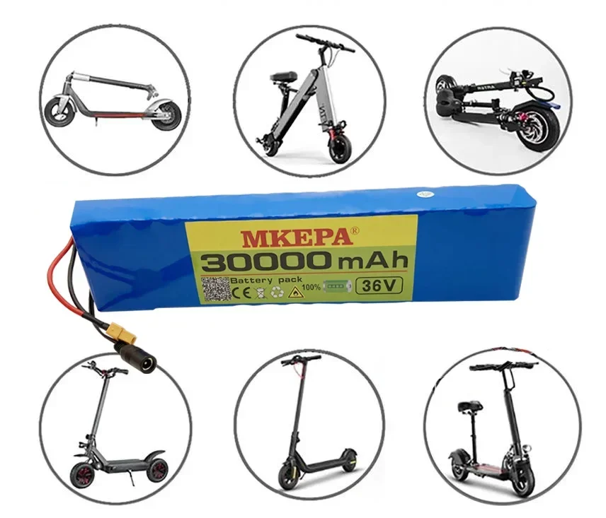 10S3P 36V 30Ah Lithium battery pack,For Kugoo S2 / S3 / S4 / M2,etc,,equipped with BMS,Balanced charging XT30 JST 42V XT60