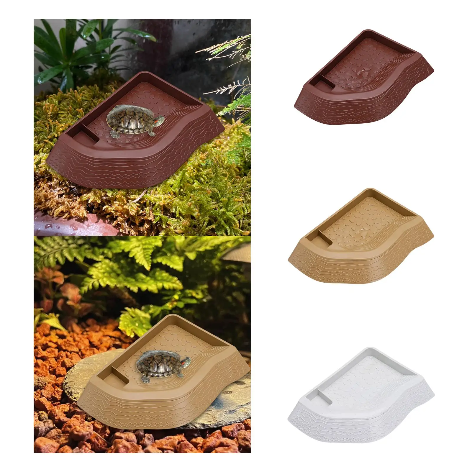 

Turtle Bathing Pool Aquarium Ornament Tortoise Feeder Tortoise Water Bowl Food Dish for Snake Bearded Dragon Turtle Gecko Lizard