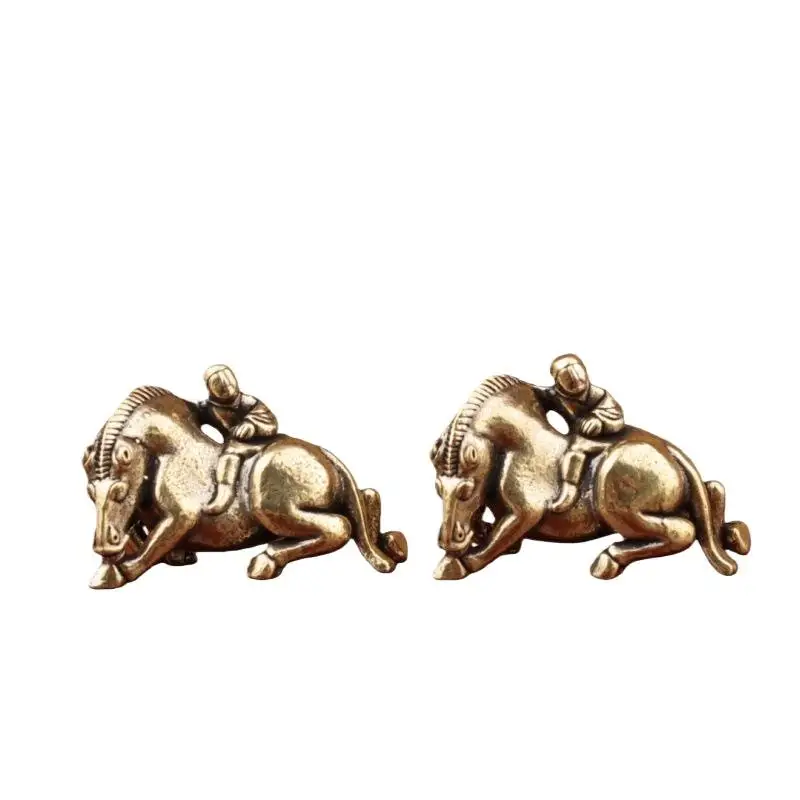 حار 1 قطعة ركوب الطفل المنزل مكتب سطح المكتب الديكور 2026 سنة الحصان النحاس فنغ شوي الحصان التماثيل المنمنمات هدية #6