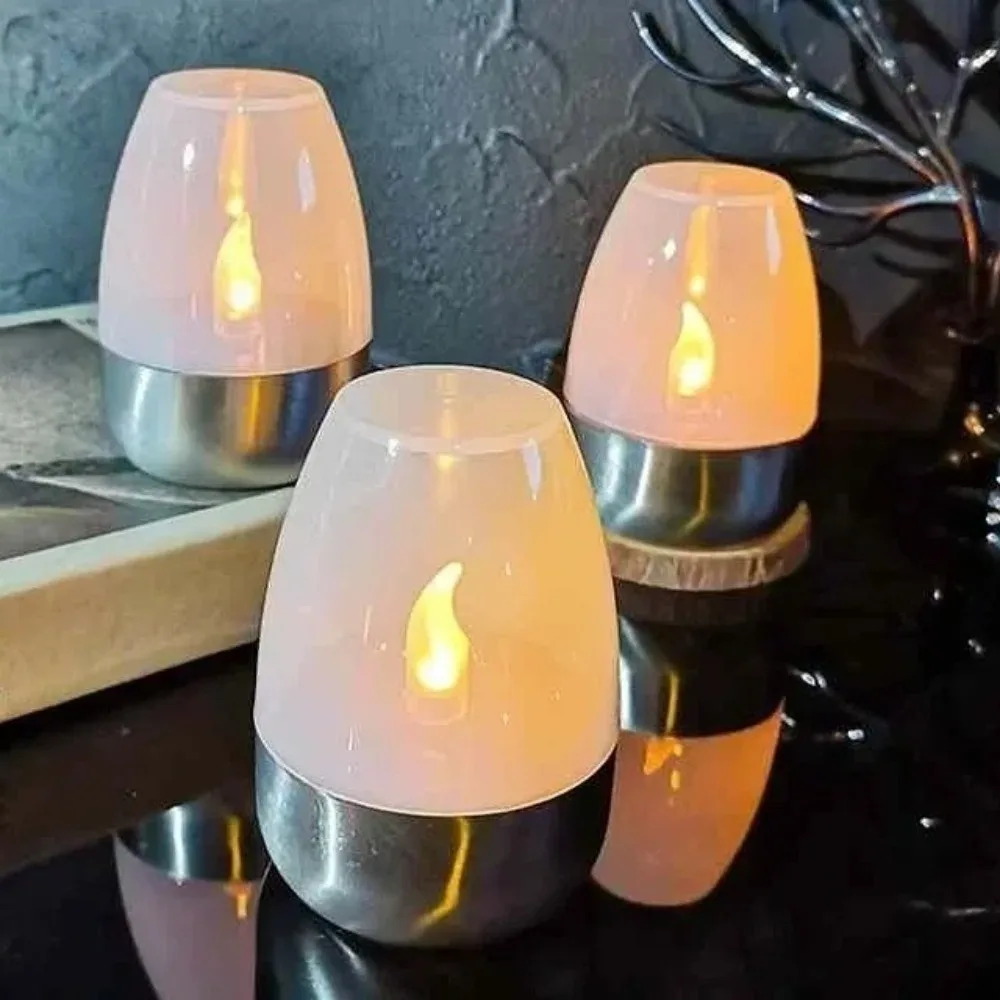 

Stainless Steel Solar Candles Light Waterproof Design Night Light Flameless Solar Candles LED Light Decorative Solar Light