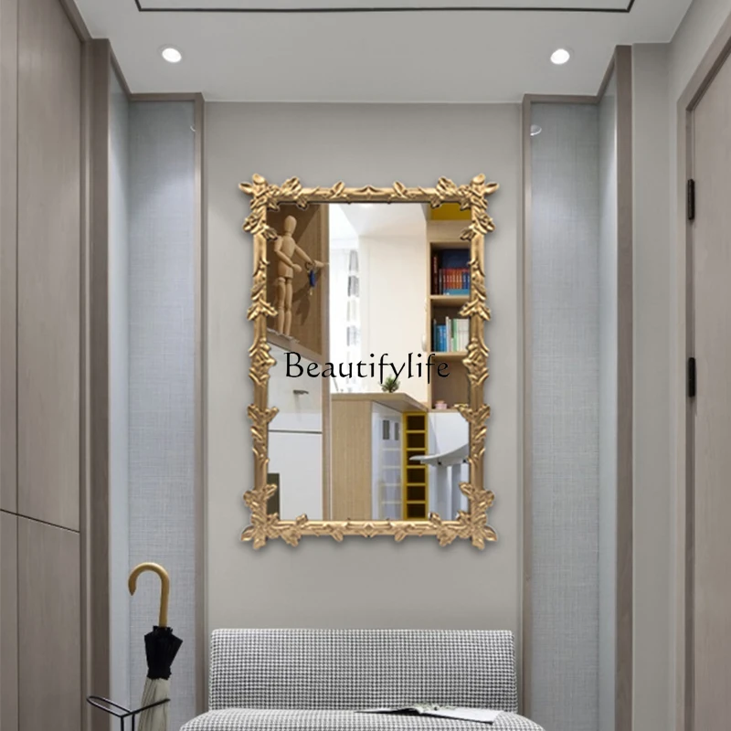 

French retro wall hanging wall living room entrance decorative mirror