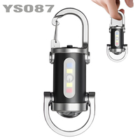 USB C Rechargeable Keychain Flashlights – Ultra Bright Mini COB LED Work Light,EDC Pocket Torch for Hiking,Camping,Emergency