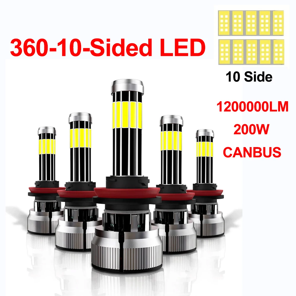 

H7 LED Mini Canbus H4 H1 HB3 HB4 9012 Turbo Bi 360 Линза проектора H11 9005 Автомобильная фара Лампа Автомобильная противотуманная фара 6000K 12V