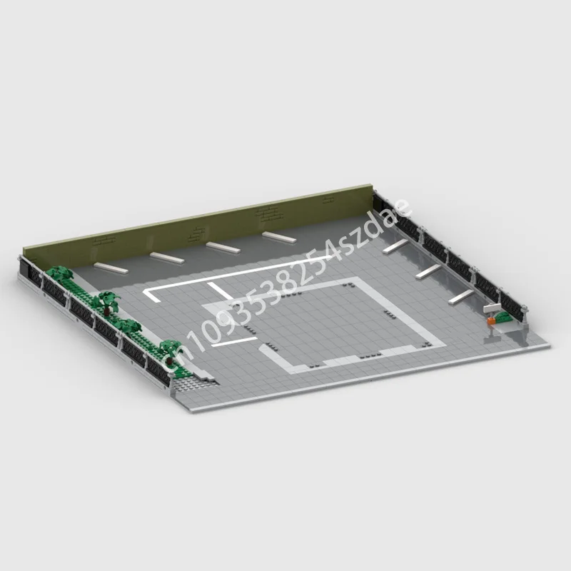 

899 шт. MOC, модульные здания для парковки, строительные блоки, строительные рождественские игрушки, подарок, строительное образование, рождественская игрушка в подарок