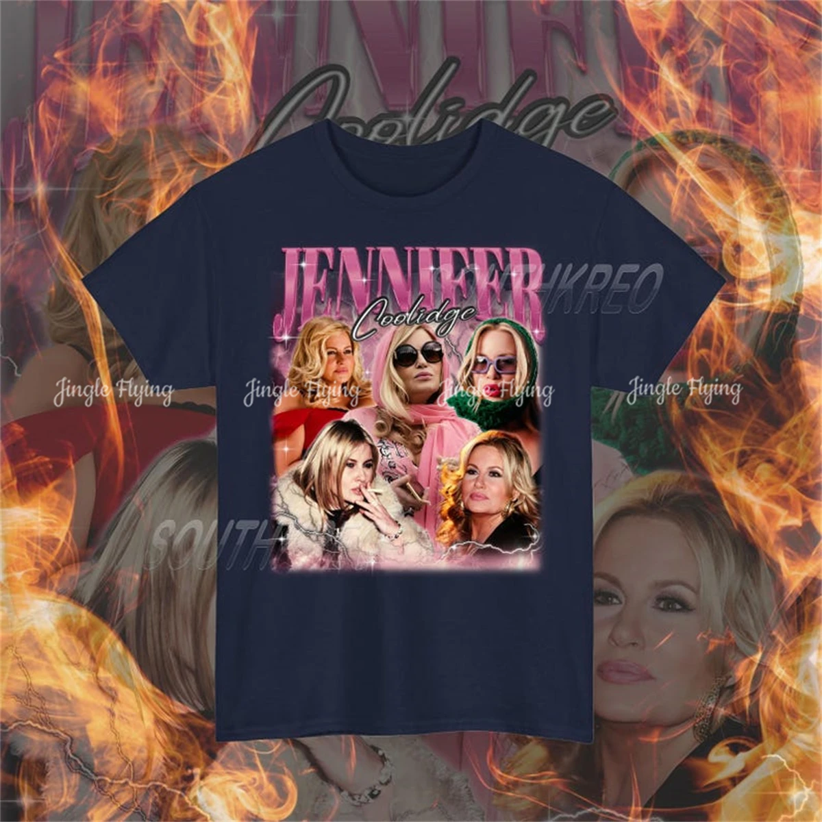 قميص جينيفر كوليدج الكلاسيكي المحدود للجنسين للرجال والنساء في التسعينيات