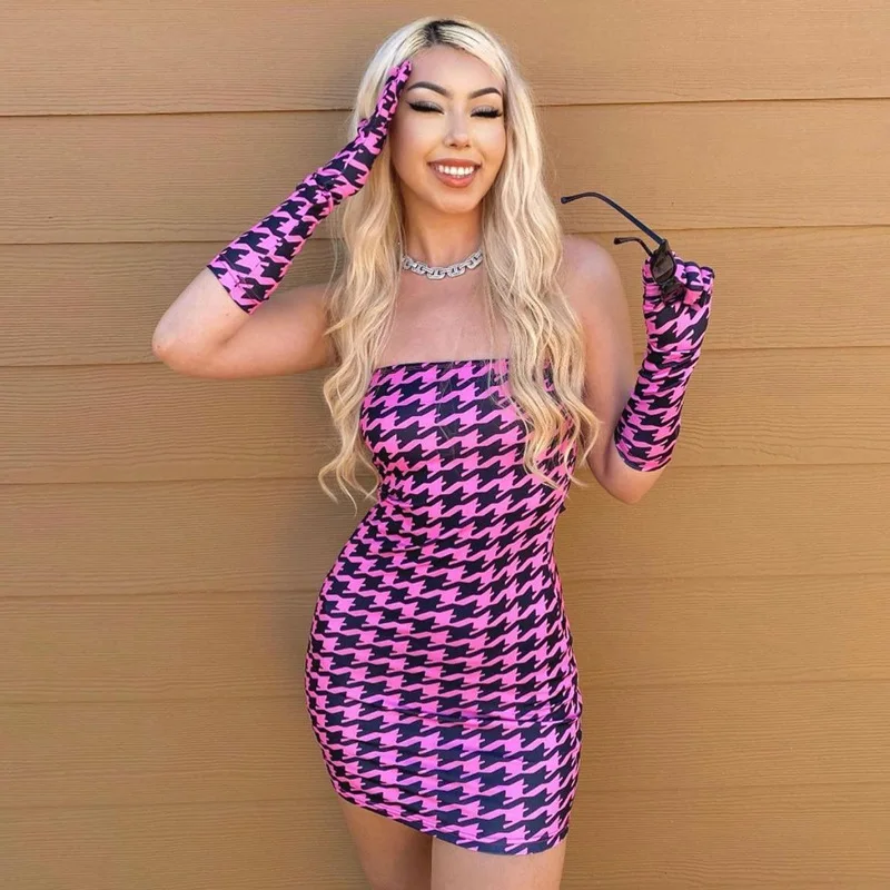 

Summer Sexy Strawberry Dress Women Pink High Waist Slim Bodycon Short Sleeve Dresses 2023 New Sweet Girl Streetwear Y2k Costume