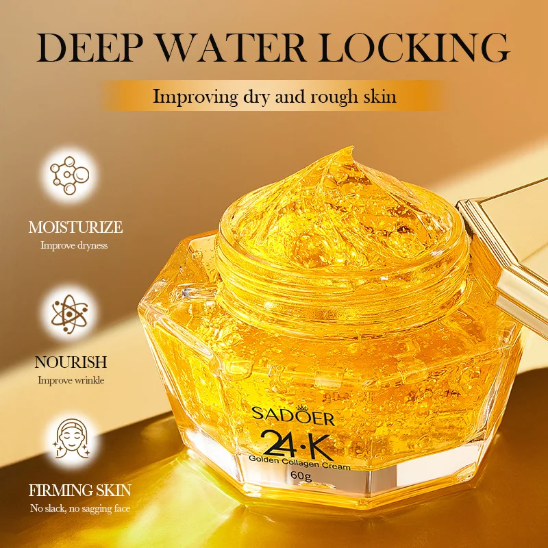

SADOER24·K Gold Collagen Cream Увлажняет, против морщин, разглаживает тонкие линии, улучшает шероховатость, восстанавливает эластичный крем для лица