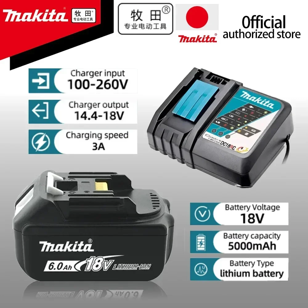 

New Genuine Makita 6Ah/5Ah/3Ah for Makita 18V Battery BL1830B BL1850B BL1850 BL1840 BL1860 BL1815 Replacement Lithium Battery