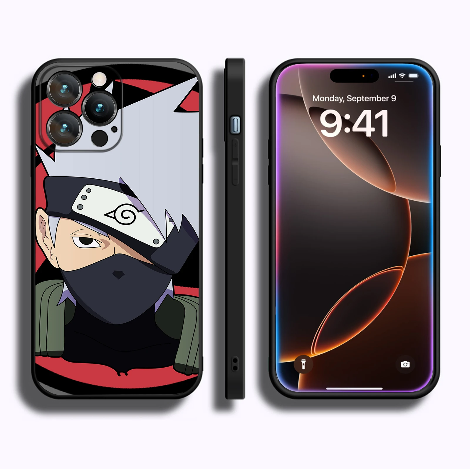 MINISO Hoesje voor iPhone 16 Pro Max Anime Kakashi Hokage Raikiri Zachte Siliconen Cover voor iPhone 16 15 14 13 12 11 Pro Max Plus