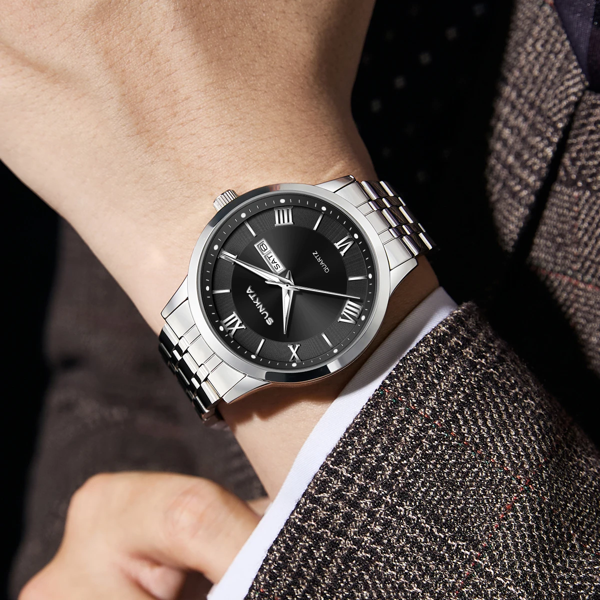 SUNKTA quartz wristwatch 2026 Men's Watch Luxury Clock Luminous Fashion men sports watches Weekly Calendar Watches Gift For Men