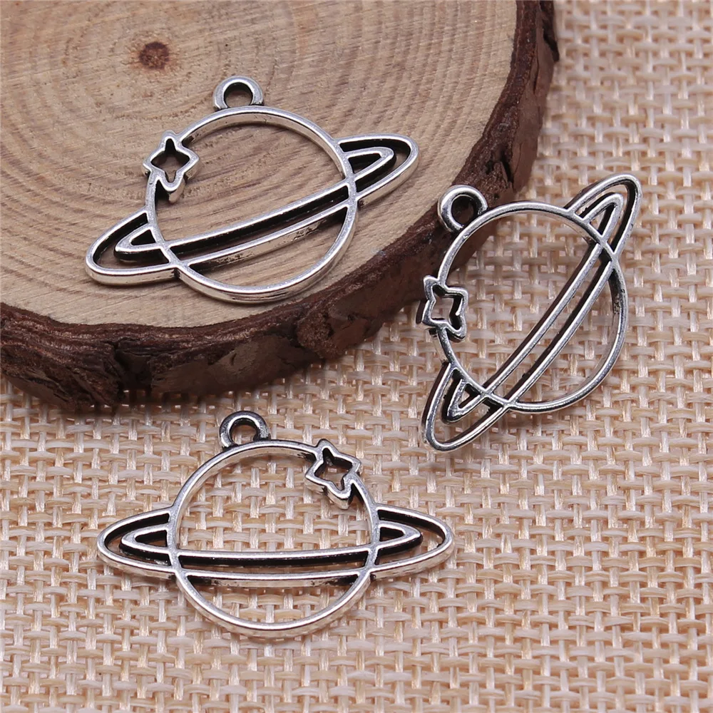 10pcs/lot Vintage Zinc Alloy Hollow Planet Stars Enamel Charms for DIY Jewelry Making Finding Accessories