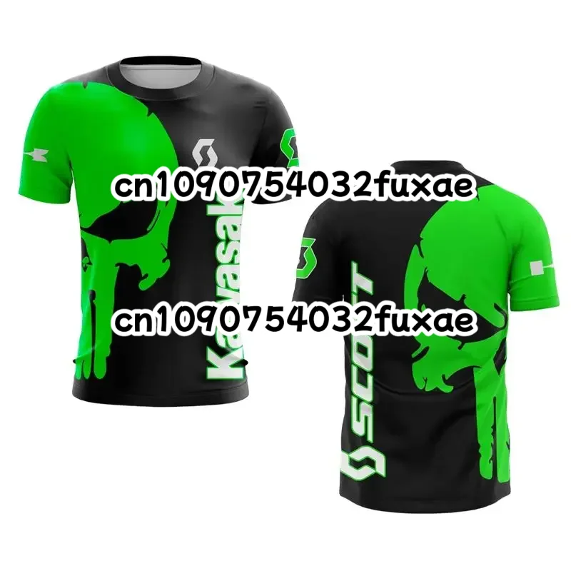 

MOTO Summer Men's Crew Neck Short Sleeve T-Shirt Kawasaki Simple and Casual Breathable Quick-Drying Comfortable Sports Top