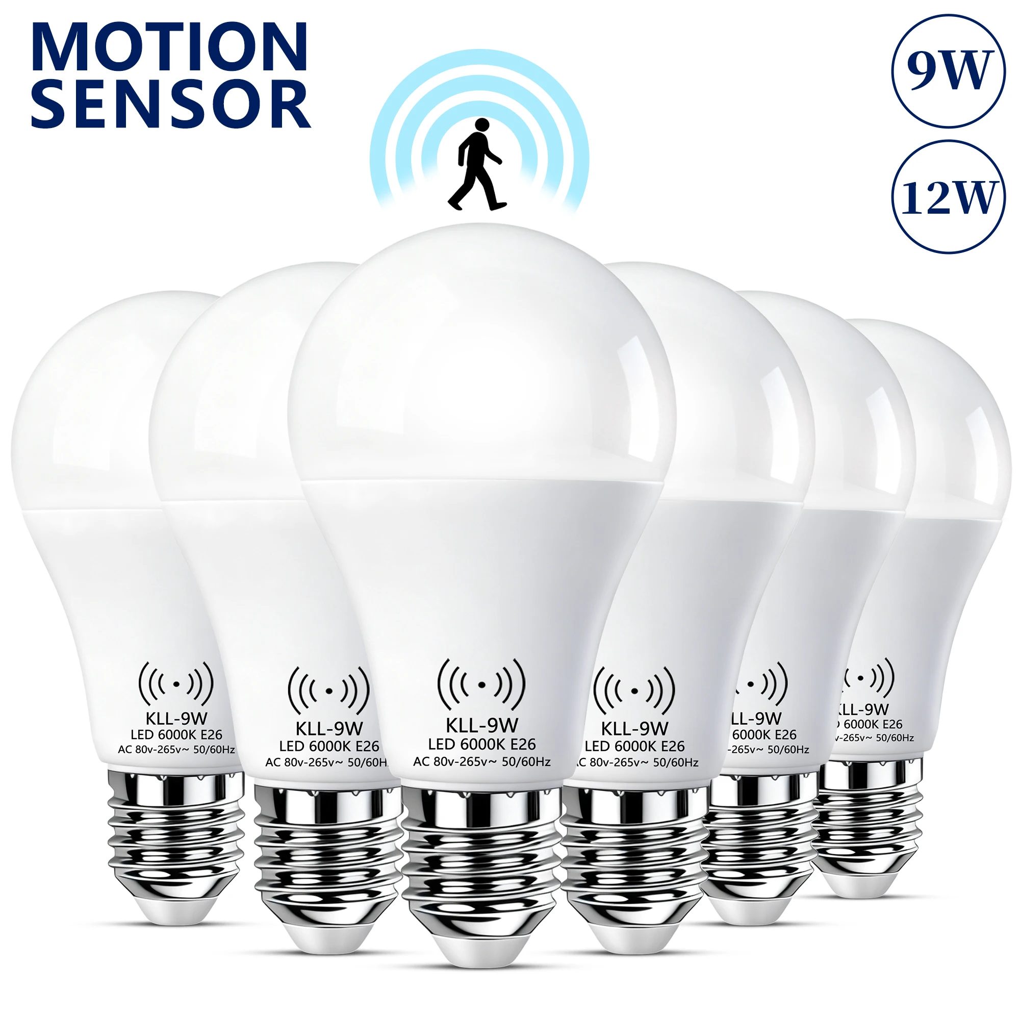 9W 12W Motion Sensor LED Light Bulb Dusk to Dawn Outdoor Auto On/Off Cold Warm Light for Garden Porch Outdoor Lighting 5/10 pcs