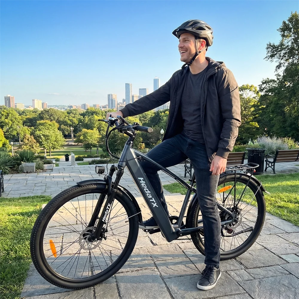 Nuova Heda-TX-1 Bicicletta Elettrica da 29 Pollici per Fuoristrada con Motore Posteriore, Batteria al Litio 48V16Ah, 7 Velocità, Ammortizzatore, Display LCD, Bici Elettrica per Pendolari Quotidiani