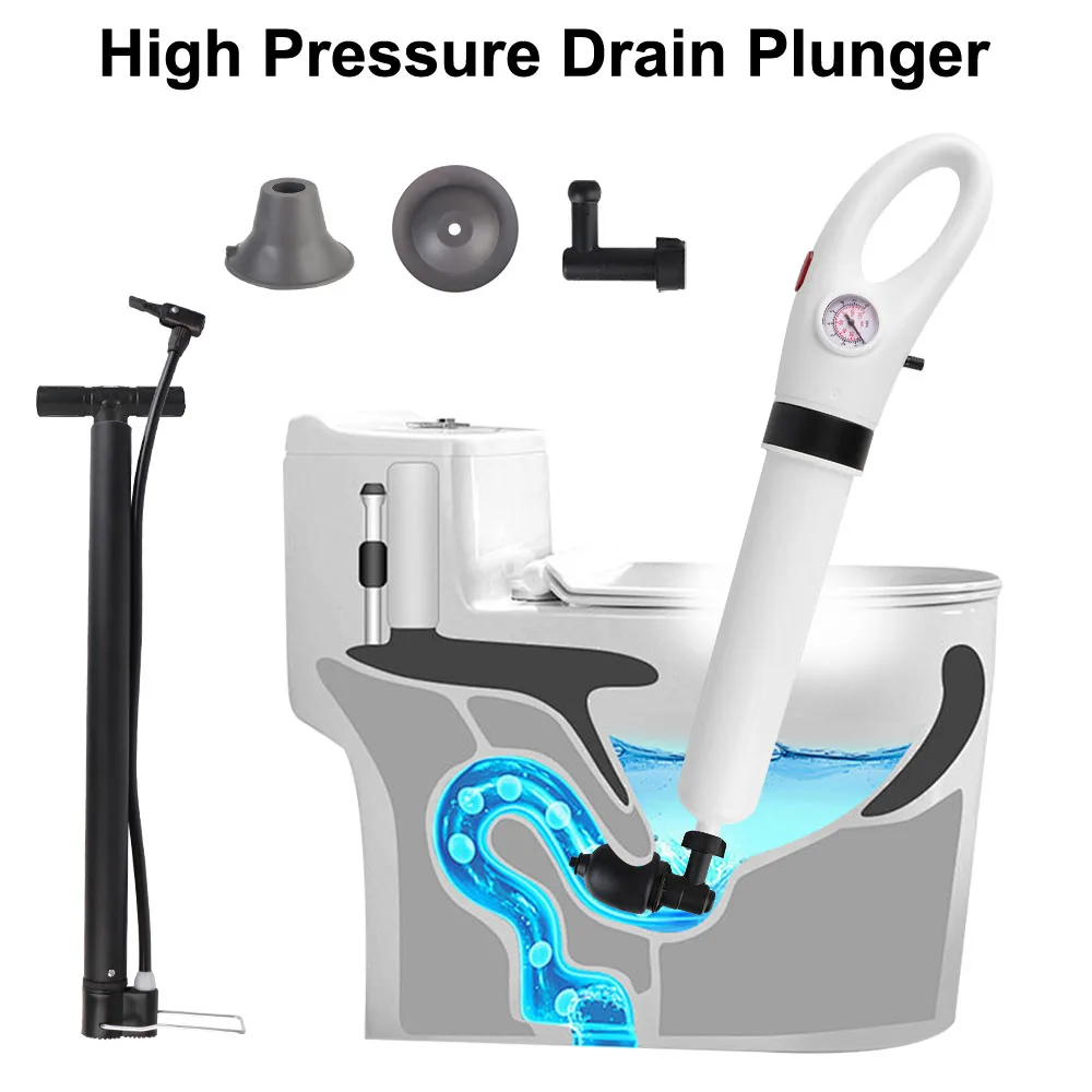 Air Drain Blaster Dredge Clog Remover Sewer Pipe Unblocker Dredge Clog Remover Toilet Plunger High Pressure Drain Plunger