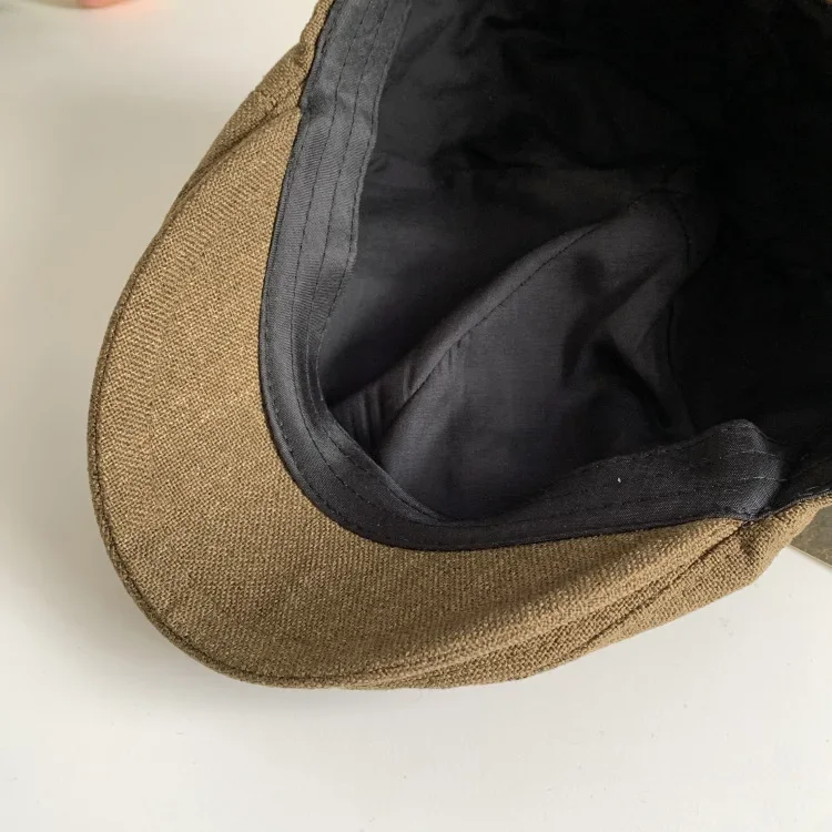 Brand Oohmy Beret Fo RCotton Linen Newsboy Cap Women Girl Vintage Y2K Breathable, Summer, Spring, Autumn Hat, Korean Style