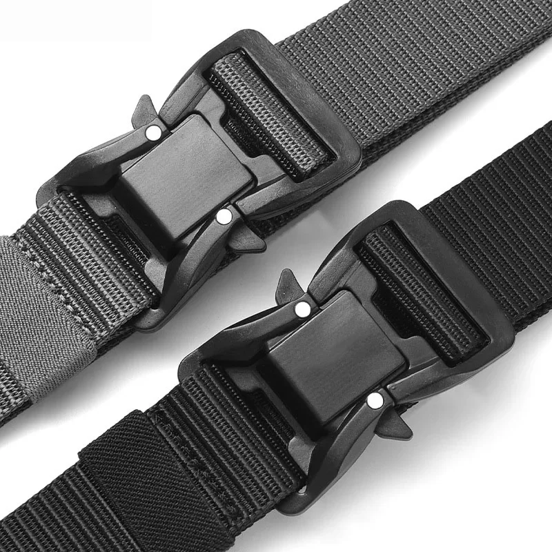 Big Plus Large LONG Size 125 140 160 180cm Men's Belt Canvas Multi-functional Tactical Quick Release Magnetic Alloy Buckle Belts