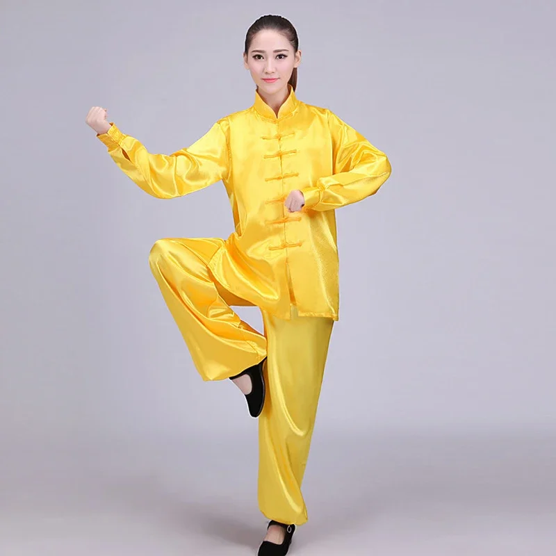 2024Nuovi abiti tradizionali cinesi Uomo Donna Vintage Tinta unita Tai Chi Kung Fu Costume Bottone Colletto alla coreana Abbigliamento da esercizio