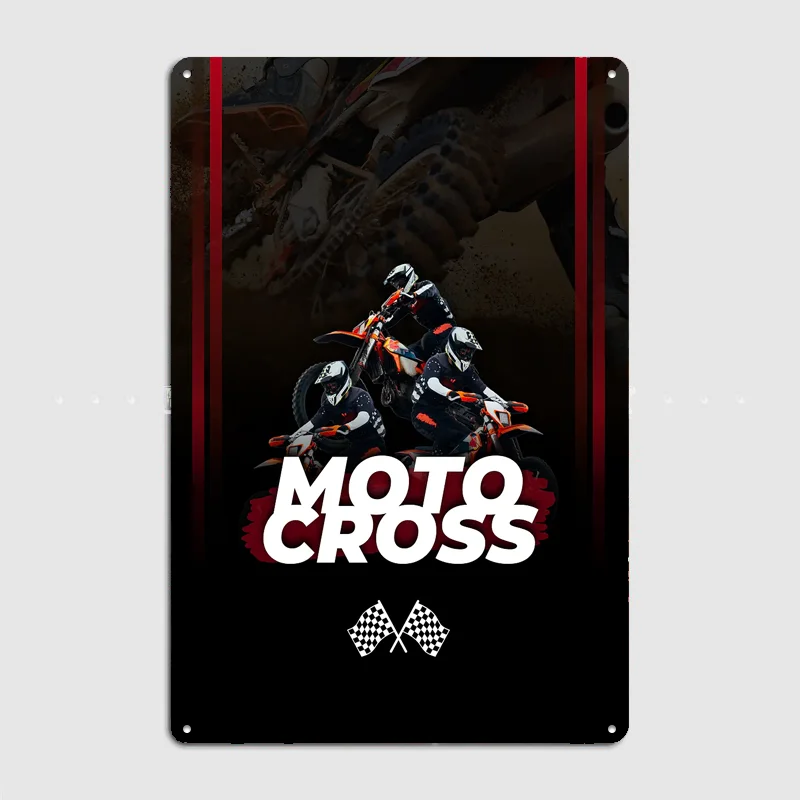 Motocross Riders in Action Poster Retro Custom Sign Room Decoration Home Decor Club Bar Vintage Posters Indoor Wall Decor