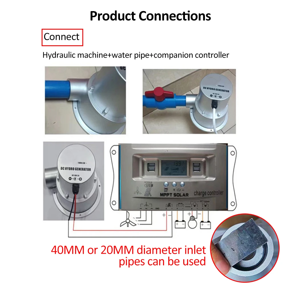 مولد كهرومائي صغير مولد تربيني المياه فرش تيار مستمر التيار المتناوب مولد المضخة الهيدروليكية مولد طاقة عالية يمكن استخدامها #3