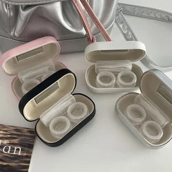 Smooth Pocket Portable Mini Contact Lens Case Easy Carry Colored Lenses Pupil Storage Box Mirror Container Lentes Travel Kit