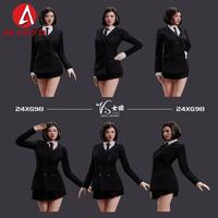 VStoys 24XG98 1/6 Scale White Shirt Black Short Skirt Suit Girl Group Clothing Model Fit 12'' Female Soldier Action Figure Body