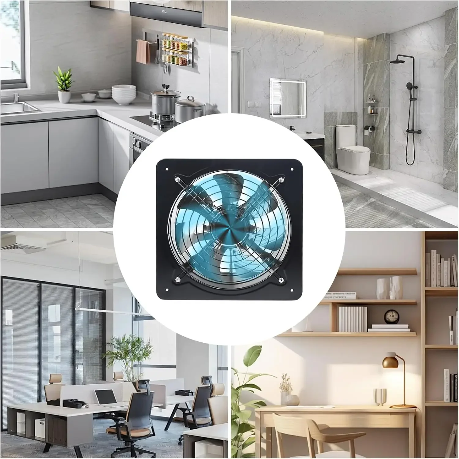 

Industrial Ventilation Fan, 13 Inch Ventilation Extractor Metal Axial Exhaust, 2800r/Min Low Noise High-Speed Extractor