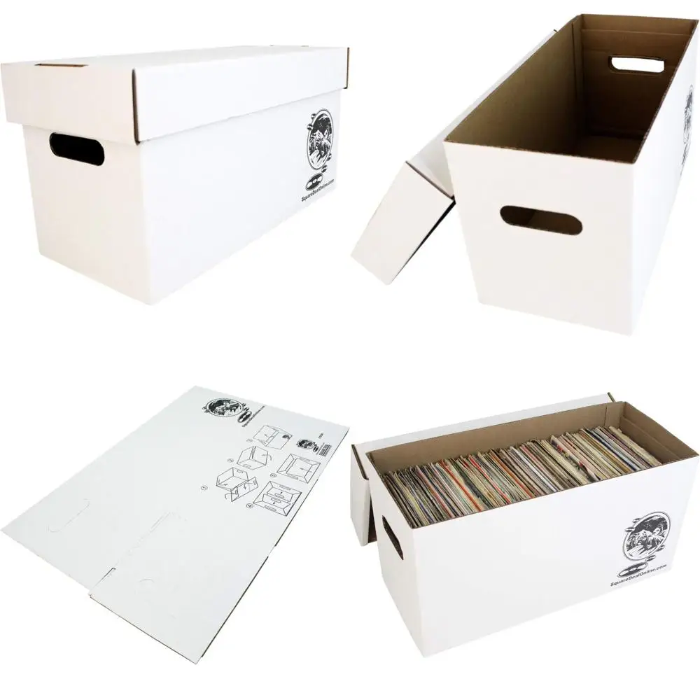 

Набор из 20 коробок для хранения виниловых пластинок (на 7 дисков) - Прочная картонная конструкция со съемной крышкой - Вмещает 200 пластинок - Идеально для длительного хранения