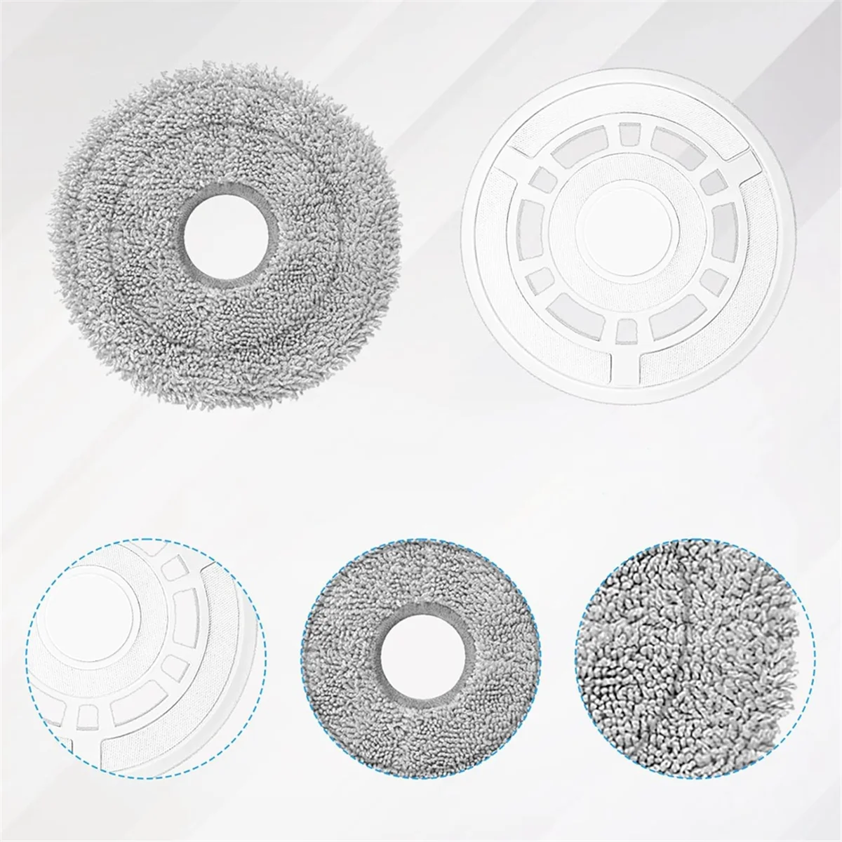 FNJK-kain pel dengan pegangan, suku cadang pengganti penyedot debu Robot Kombo untuk Ecovacs Deebot T30 Pro Omni/T30 Omni/T30S/T30S