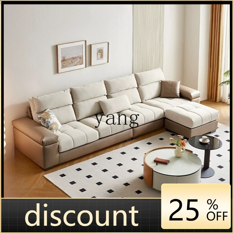 LH modern simple cat scratching fabric sofa living room furniture straight row technology cloth sofa