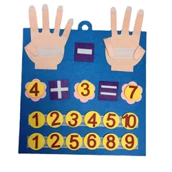 Montessori Felt Finger Numbers Math Toy para Crianças, Crianças Contando Aprendizagem Precoce, Crianças, Conta Jogos Board, 30x30cm