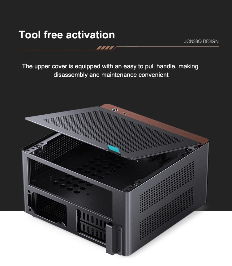 Jonsbo nv10 n10 itx mini caixa de desktop 3.3mm liga alumínio