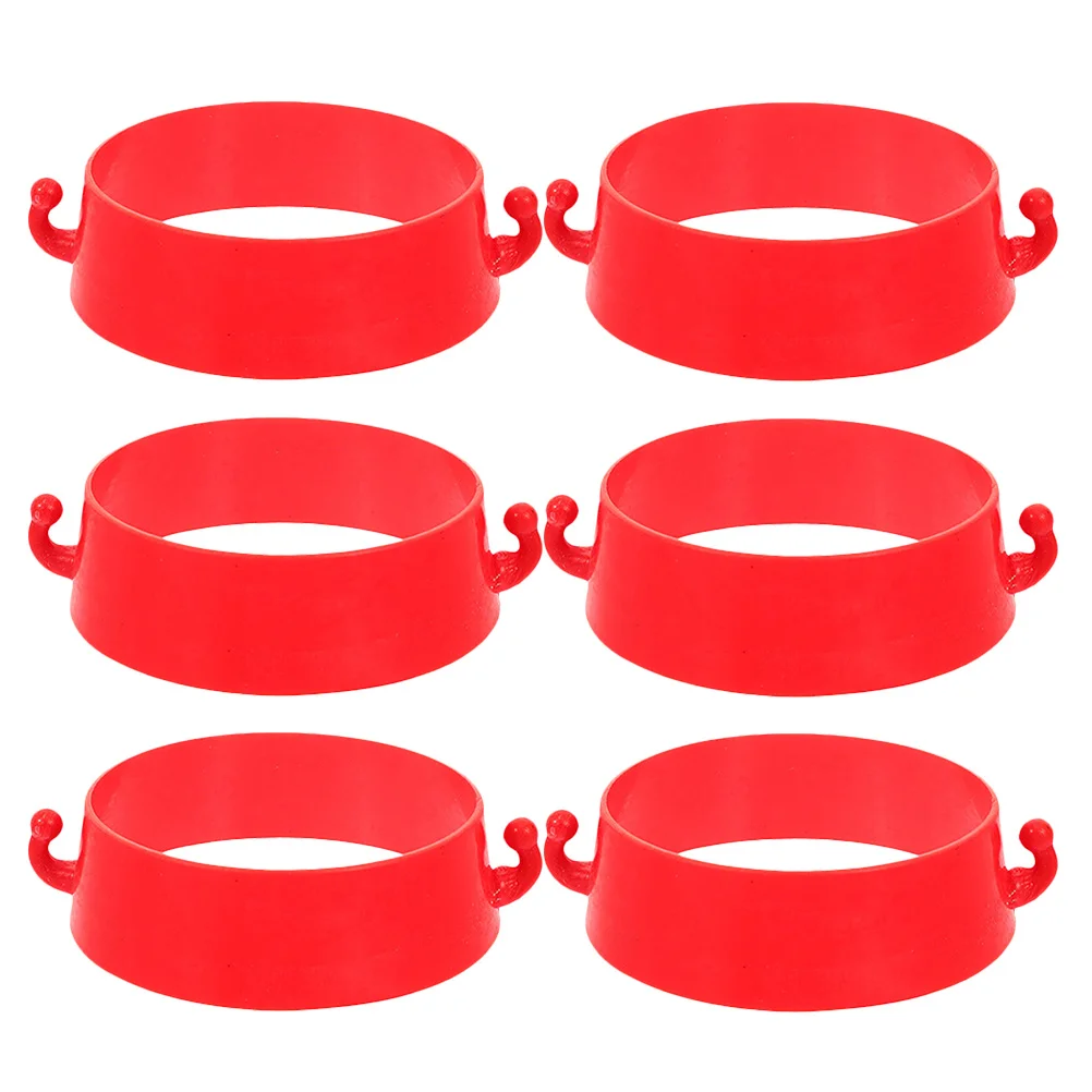 6 قطعة سلسلة موصل حلقة بلاستيكية خفيفة الوزن تصميم خطاف لرابط حاجز مخروطي المرور موصلات سلسلة السلامة
