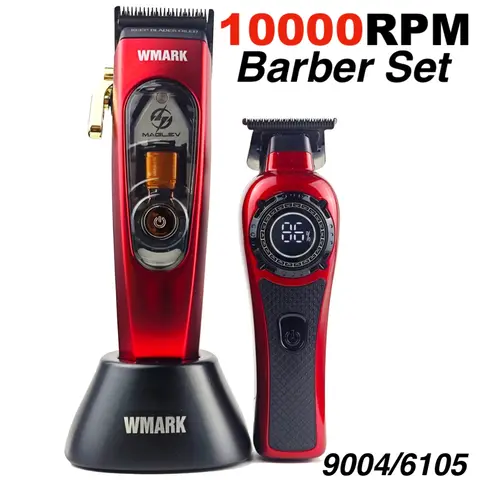 WMARK NG-9004 10000RPM G27 9500RPM 전문 헤어 클리퍼 고품질 살롱 전기 헤어 트리머 남자 이발소 2PCSet