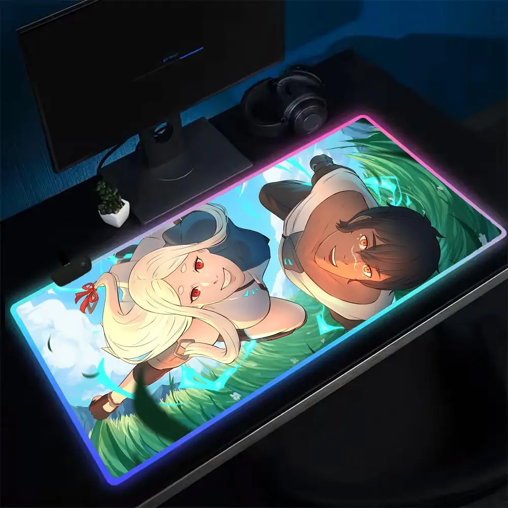 CoolHAVEN Mouse Pad Anime Gaming Mouse Pad LED Table Pads Backlit Rubber Desktop XXL RGB Desk Mats