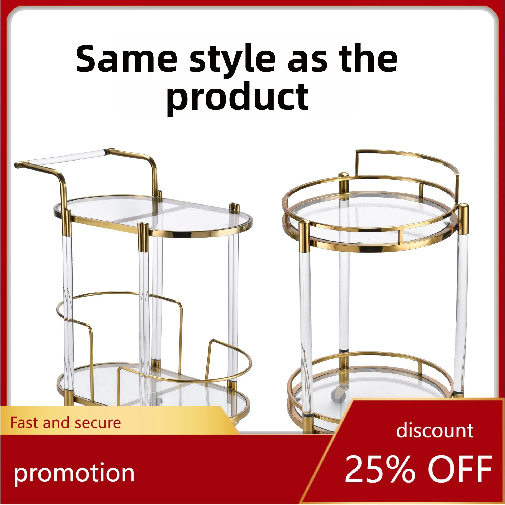 

HXL Hotel Mobile Cart Beverage Cart Cake Cart Dessert Handcart