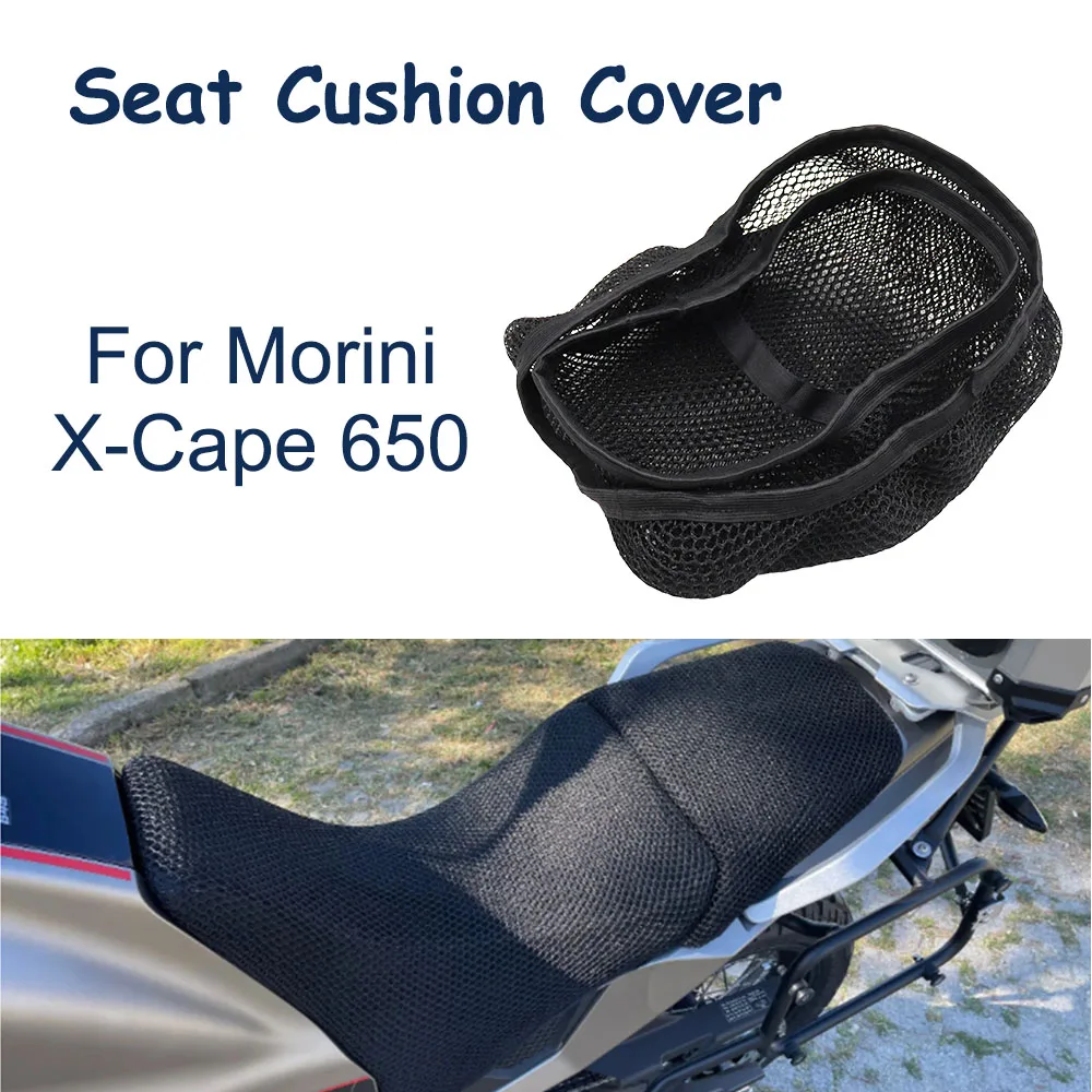 

For Morini X-Cape 650 X Cape 650 Motorcycle Seat Cover 3D Mesh Fabric Non-Slip Breathable Cushion Scratch Protection