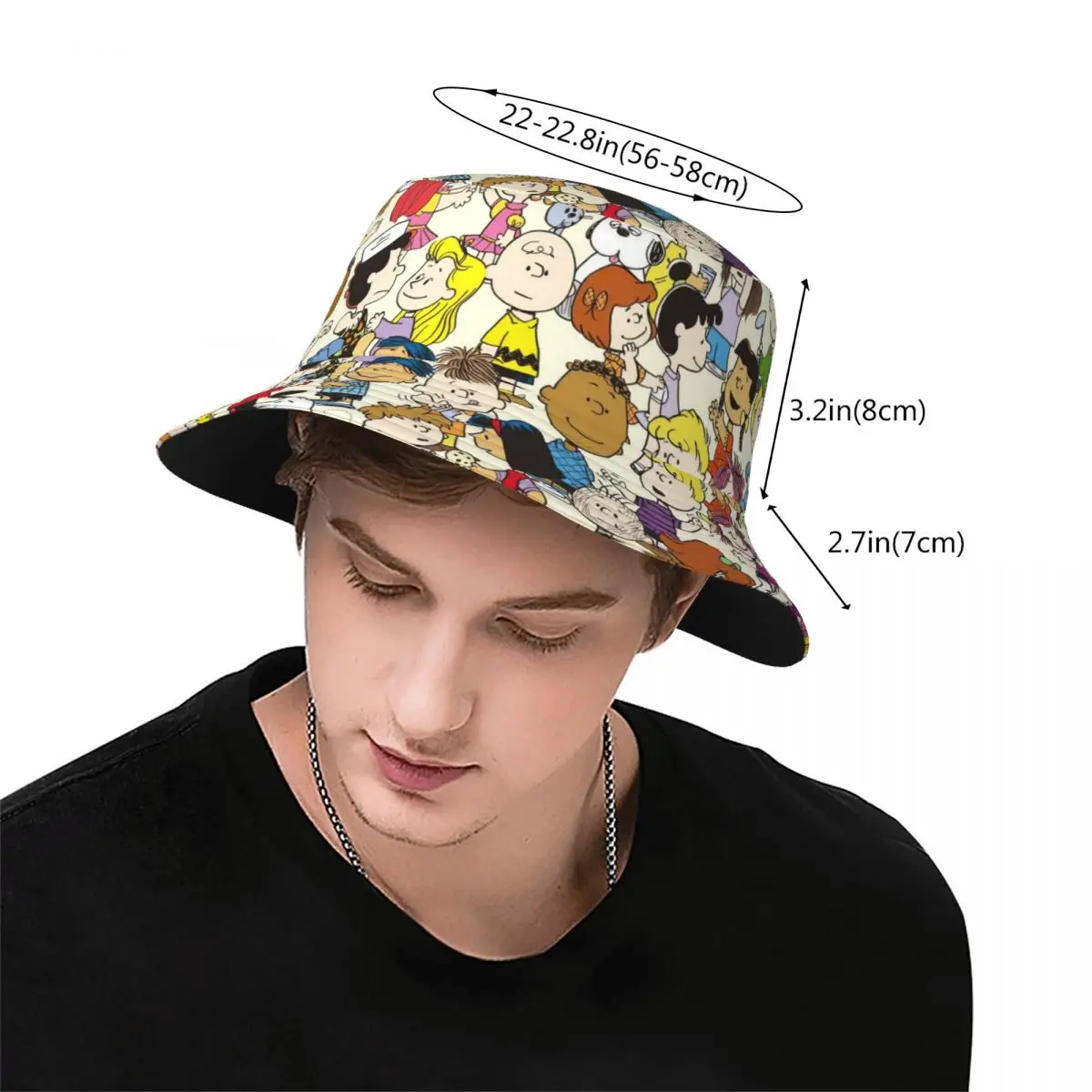 Peanuts Comic Characters Bucket Hat for Women Men Travel Snoopy Charlie Brown Linus and Lucy Bob Hats for Vacation Caps